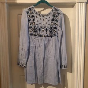 Sm Zara seer sucker dress with detailed stitching